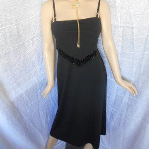 PATRA Black Evening Spaghetti Sleeve Dress Sz 6P